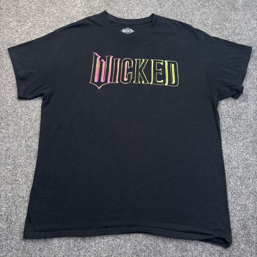 Wicked Promo T Shirt Adult Size Large Black Big Logo Musical Movie Tee
